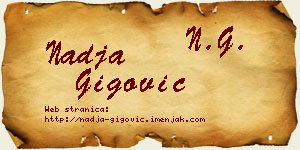 Nadja Gigović vizit kartica